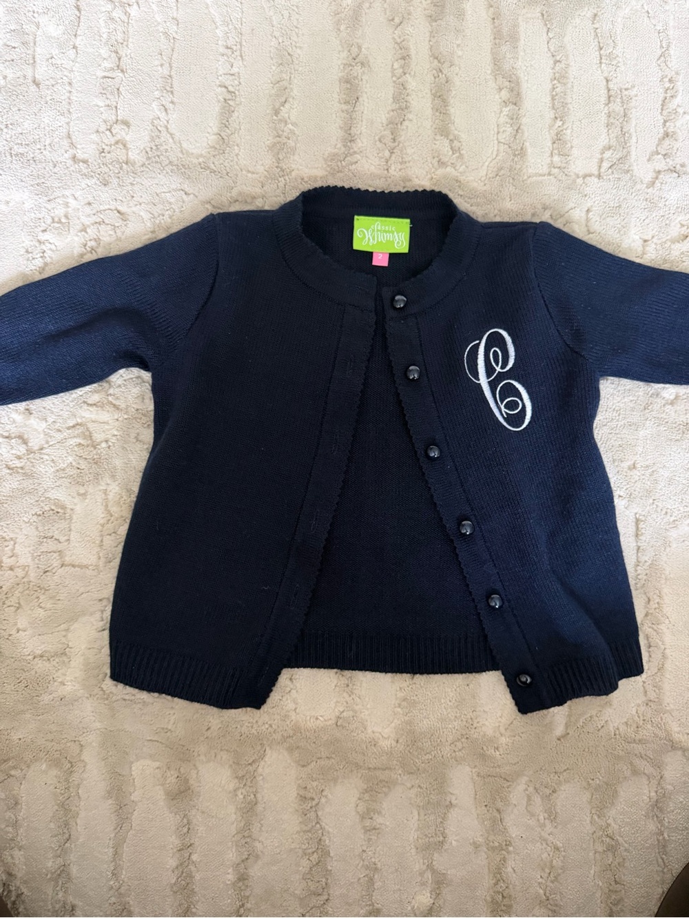 Gymboree Navy Monogram Knit Cardigan for Kids
